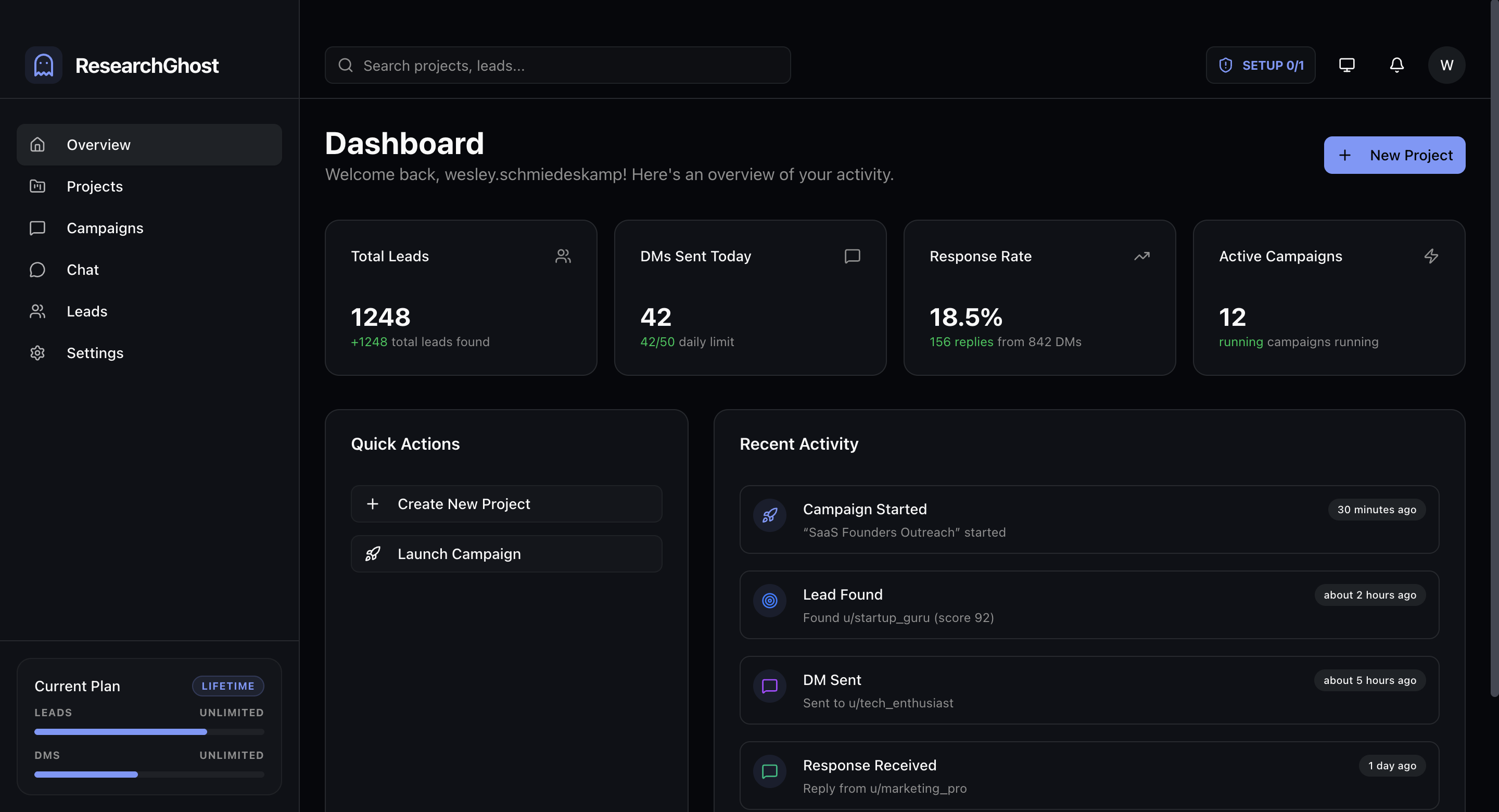 ResearchPhantom Dashboard